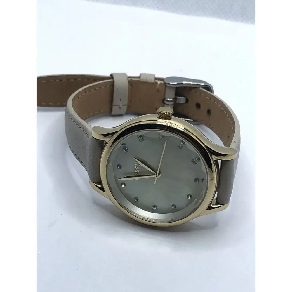 Fossil BQ3391 Women's White Leather Analog Dial Quartz Genuine Wrist Watch OP650
